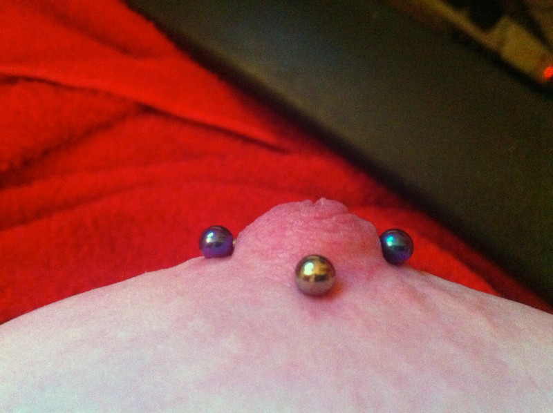 Double Nipple Piercing (Iron Cross)