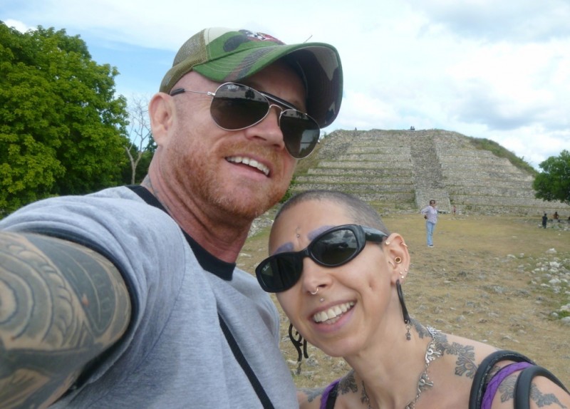Me, my husband, and some Mayan ruins