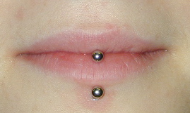 Lip Piercing  (not vertical!)