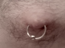 nipple piercing with too-small ring