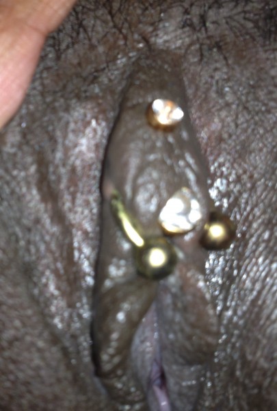 Triangle Piercing and VCH (with gold jewelry)