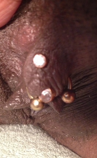 Triangle Piercing and VCH (with gold jewelry)