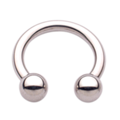 A circular barbell (ring with two balls and a gap between them) is another alternative style option for initial jewelry in male nipple piercings