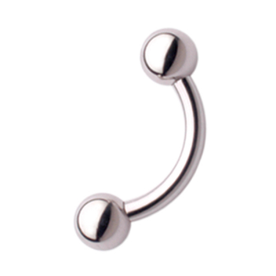 A curved bar may be suited to scrotum piercings